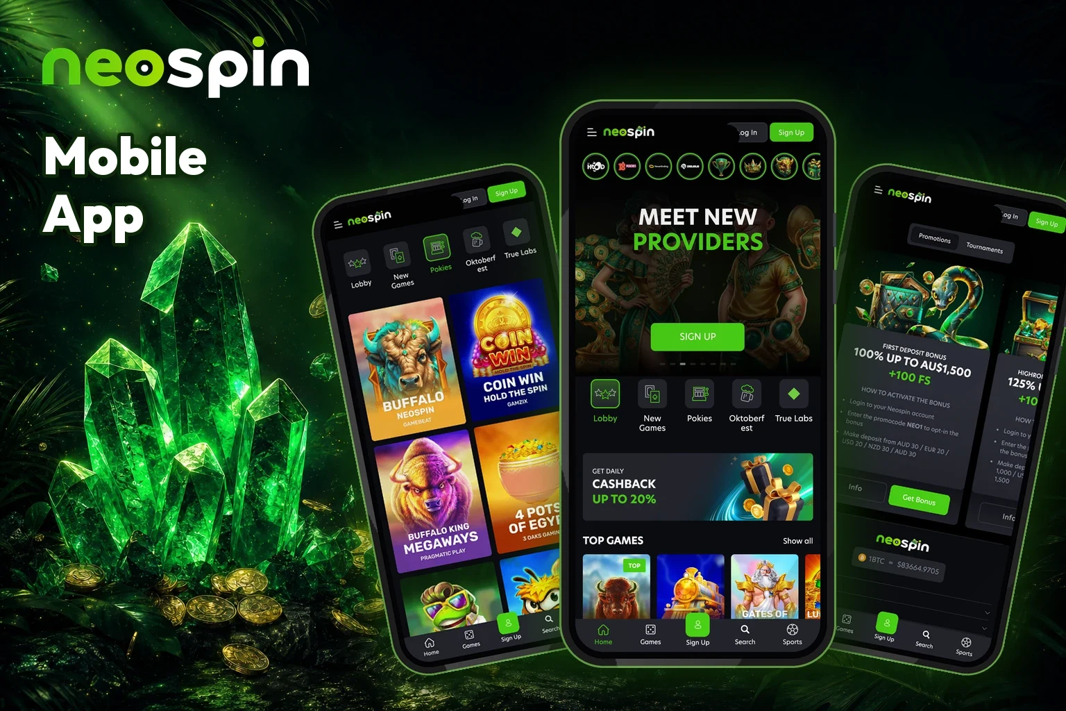 Neospin on an iPhone and an Android phone