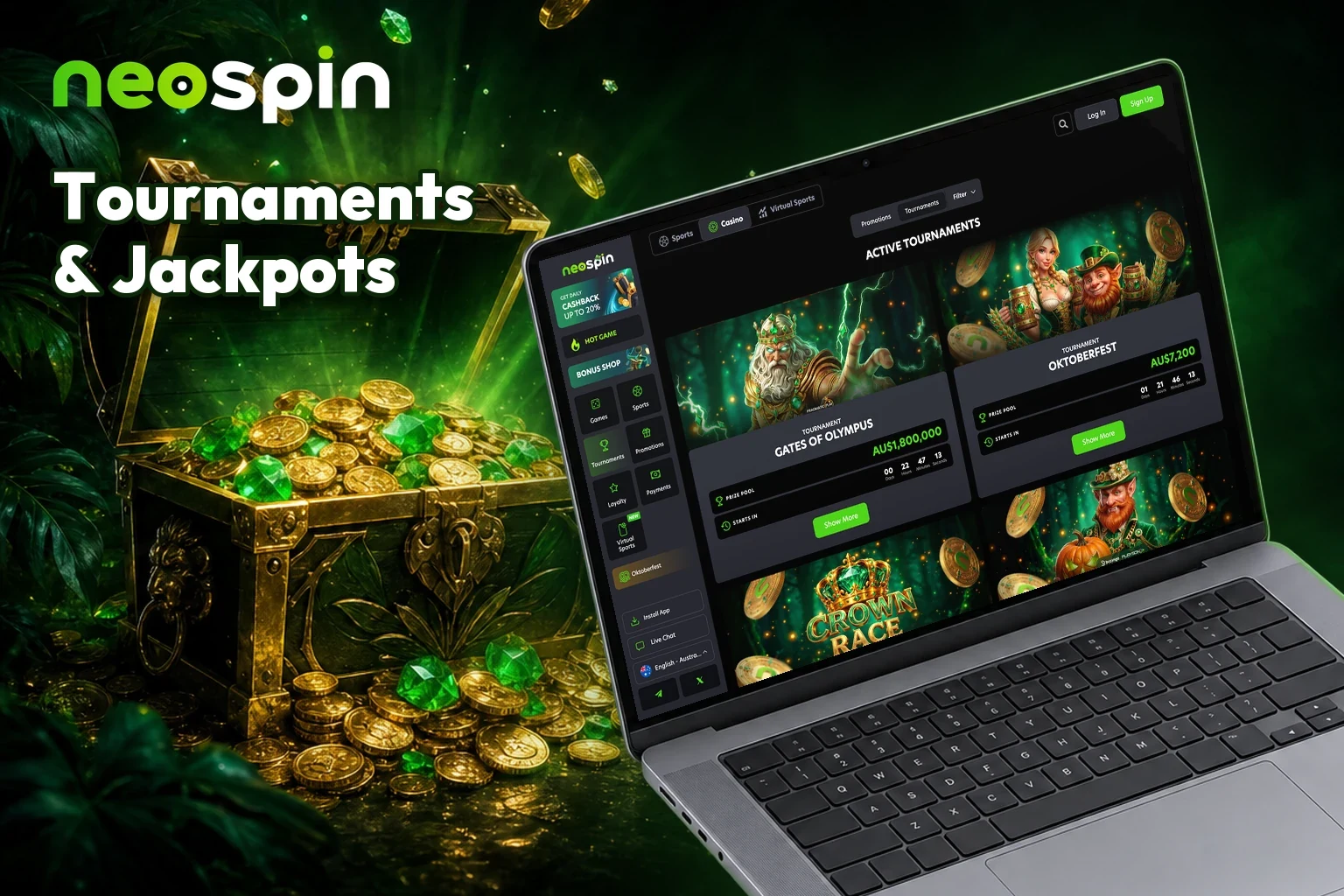 Neospin tournaments with the Gates of Olympus prize pool in AUD